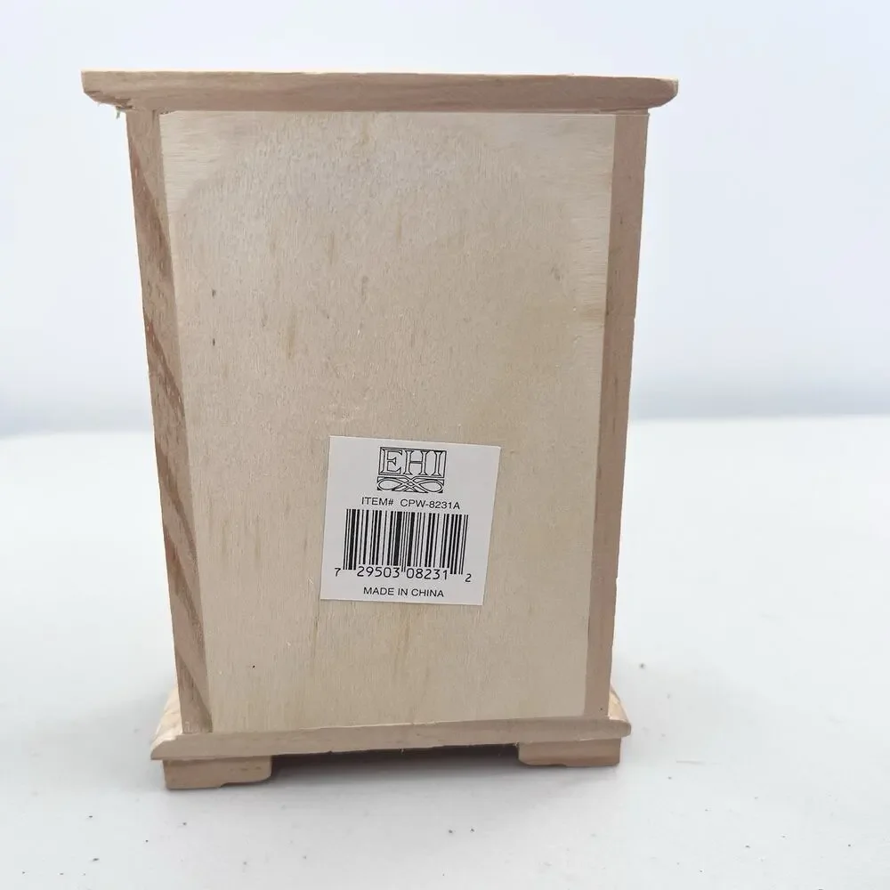 Raw Wood Armoire Cupboard Pantry For Dollhouse Miniature With Opening Doors 1:12 - Picture 4 of 6